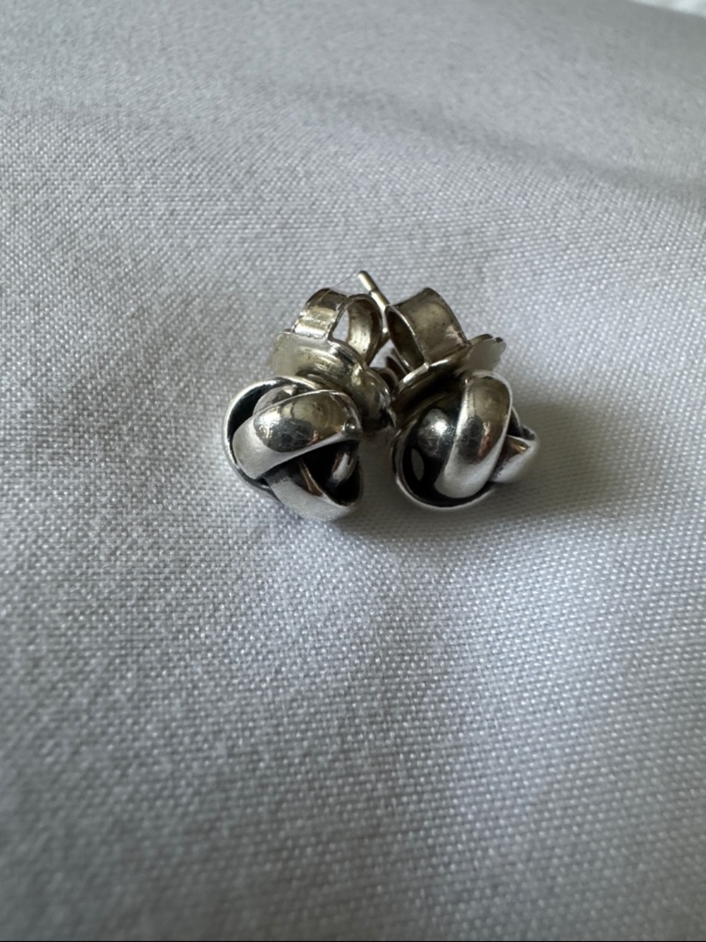 James Avery Sterling Silver Knot Stud Earrings - Picture 2 of 5